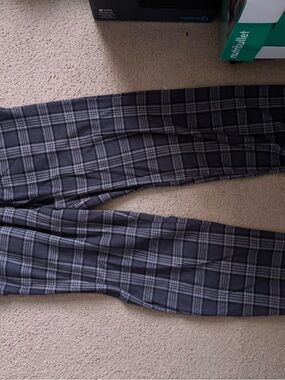 Merona Black and Gray Plaid Men's Pants - Slim Tailored Look